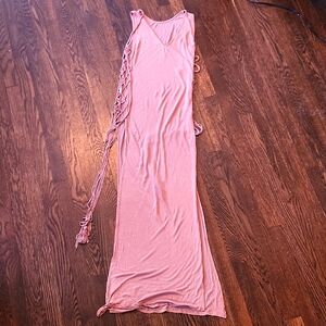 Pink Sleeveless Spaghetti Strap Slip Dress